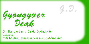 gyongyver deak business card